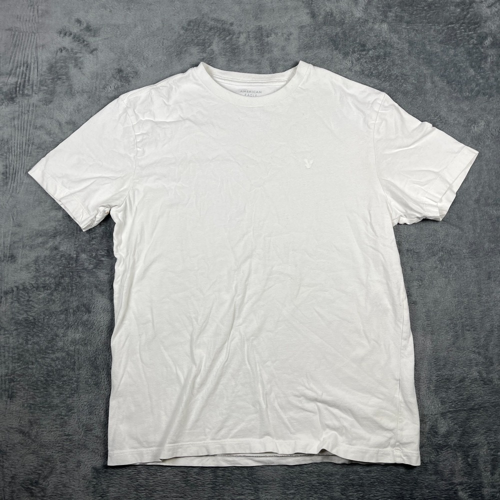 American Eagle Outfitters Standard Fit T Shirt Mens Small White Crew Neck Casual